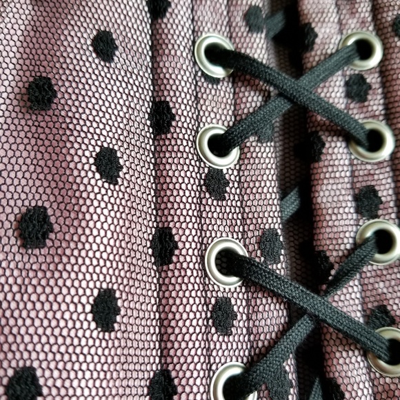 Blush Polka Dot Lace Corset by Boobie Trap - Picture 2 of 5